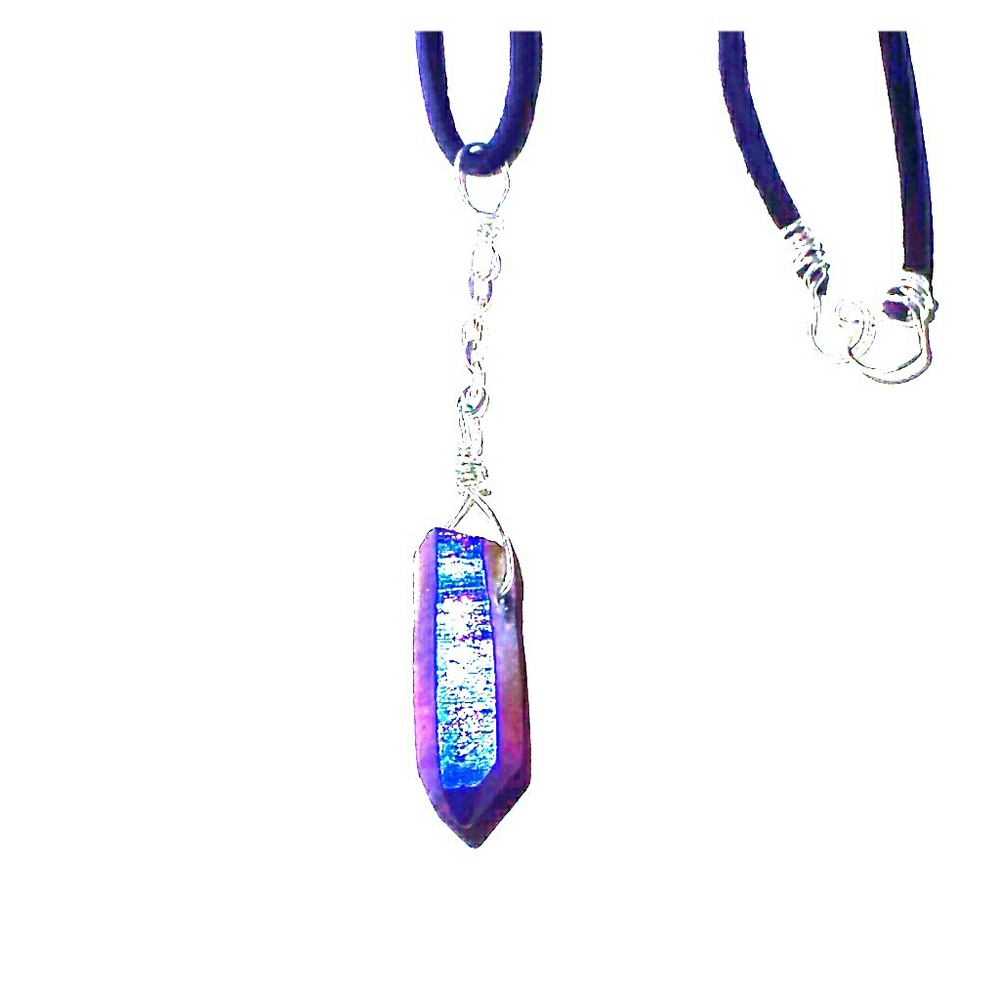 SOLD •Titanium Quartz Point Dangle CHOKER